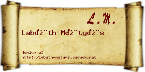 Labáth Mátyás névjegykártya